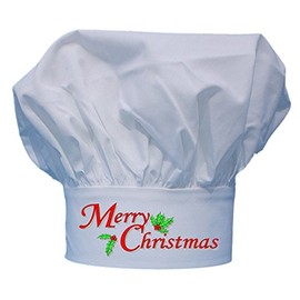 Merry Christmas Chef Toque | White Chefs Hats