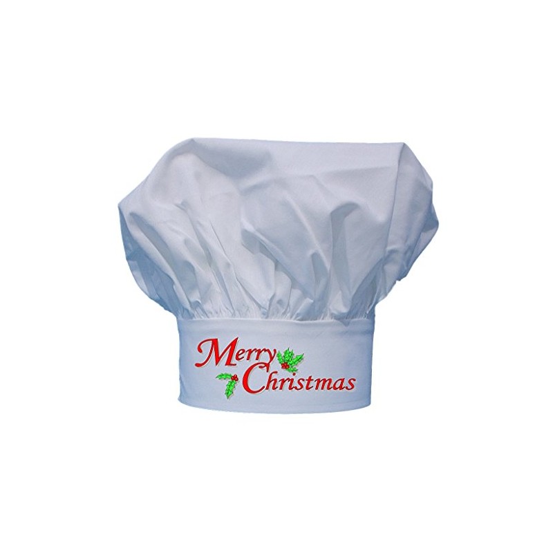 Merry Christmas Chef Toque | White Chefs Hats