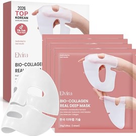 Elvira Mascarilla Facial Hidratante Nocturna Bio-Collagen Real Deep Mask Con Ácido Hialurónico, Mascarilla Coreana Para El Cuidado De La Piel Que...  