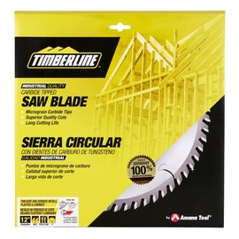 Timberline 300-961 Carbide Tipped Miter or Stationary 12 Inch D x 96T TCG, -6 Deg, 1 Bore, Circular Saw Blade