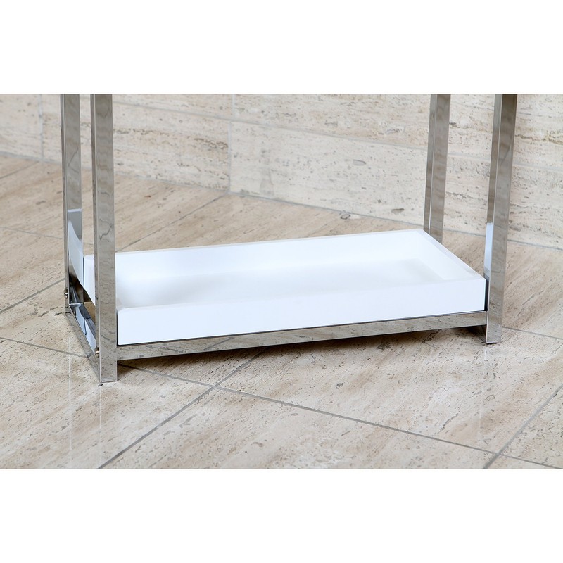 Kingston Brass SCC8261 Pedestal 2-Tier Steel Construction Towel-Rack with Wooden