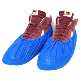 AQASKIN Heavy Duty Disposable Overshoes (4g), CPE Disposable Boots - PPE Personal Protective Equipment - Cleaning - Gardening Blue Quantity 100-2000 Pieces (Quantity 100 Pieces)