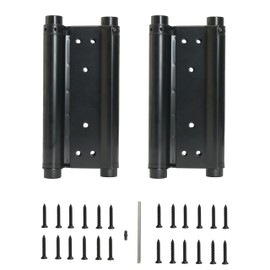 AnvFlik 8inch Black Double Action Spring Hinges, Self Closing Door Hinges for Cafe Saloon Pub Swinging Doors, 201 Stainless Steel, Including Pins and Screws, 2Pack