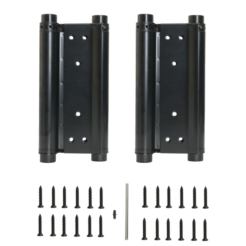 AnvFlik 8inch Black Double Action Spring Hinges, Self Closing Door