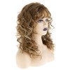 Wiwige Long Curly Brown Mixed Blonde Wig with Bangs Natural