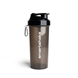 SmartShake LITE Negro 1000 ml, Botella Mezcladora de Proteínas, Libre de BPA