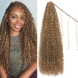 Boho Locs Crochet Hair 24 Inch Goddess locs Crochet Hair for Black Women 8 Packs Boho Faux Locs With Curly Ends Pre Looped Bohemian Soft Locs (27#, 24 Inch (Pack of 8))