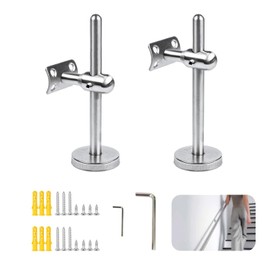Handrail Holder Stainless Steel Adjustable Handrail Bracket, Pack of 2 Handrail Support Railing Wall Bracket Handrail Bracket for Handrail Stairs Round with Screws Accessories