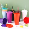 PLMMOUT 15 Pack Plastic Tumblers with Lids and Straws, 24