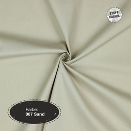 VmG-Store 2 m Cotton Fabric, Plain, 100% Cotton, Oeko-Tex, No Sold by the Metre, Over 70 Colours to Choose From (007 I Sand)