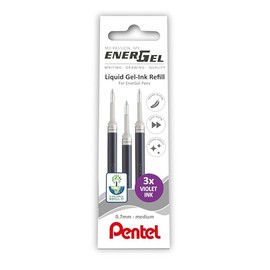 Pentel EnerGel 0.7mm Refill Wallet of 3 - Violet
