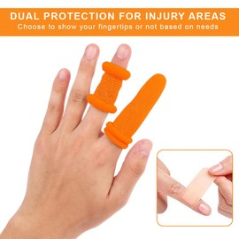 COYUN 20 Stück Schlauchförmiger Fingerschützer Atmungsaktiv Finger Bob Fingerkuppenschutz Dehnbar Baumwolle Fingerlinge Fingerpflaster-Orange