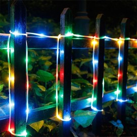 Solar Rope Lights Outdoor,KINGCOO Waterproof 72FT 200LED Tube Copper Wire Pipe Twinkling Solar Fairy String Lights for Garden Yard Home Wedding Party Christmas Lighting Decorations (Multicolor)