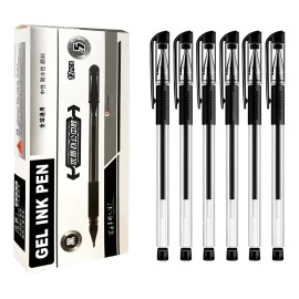 Bolígrafo De Gel Tinta Negra Punta Fina 5mm 12pzas Negro