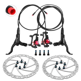 Z00M HB875E Ebike Hydraulic Disc Brake Set, Electric Power-Off Hydraulic Brake Set with 180mm Rotors, Pre-Bled with Mineral Oil Brakes Kit for eBike, Mountain Bike, Road Bike