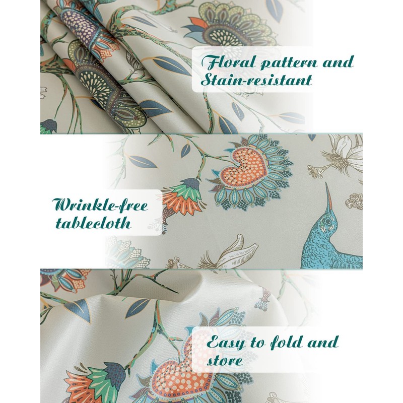 LIVETTY Wipe Clean Table Cloth, Fabric Table Cloth Rectangle Table