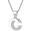 CHIRENMA 925 Sterling Silver 5A Cubic Zirconia Tiny Initial Necklaces