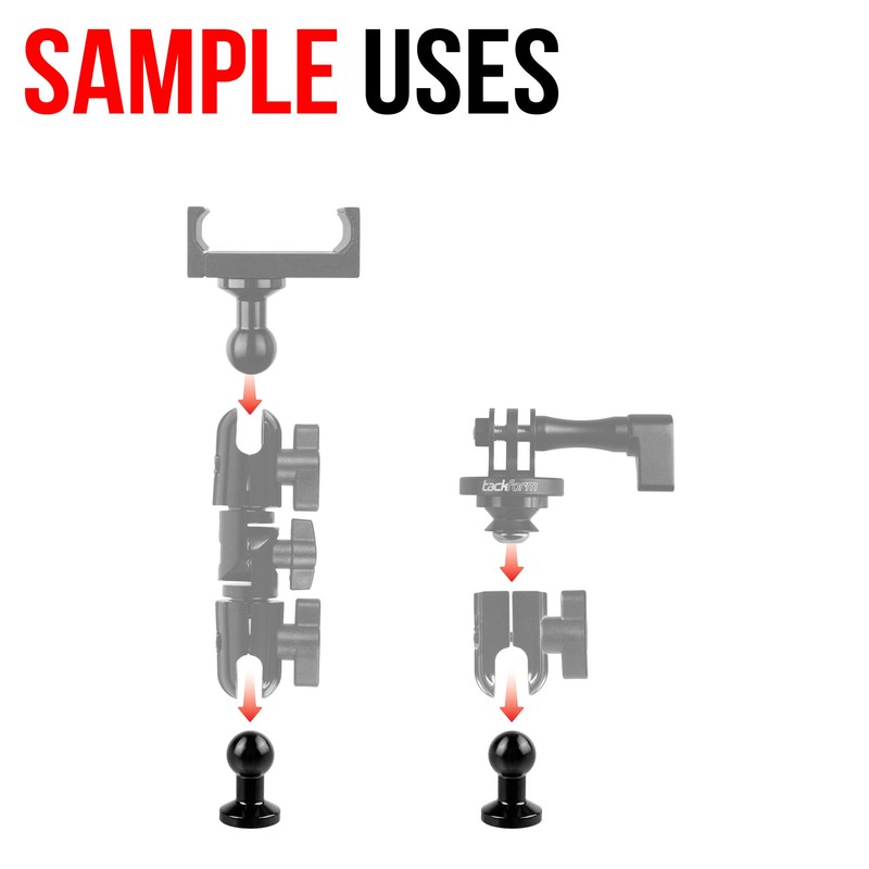 Tackform Aluminum Tripod Adapter with 1/4"-20 Hole and 20mm Ball