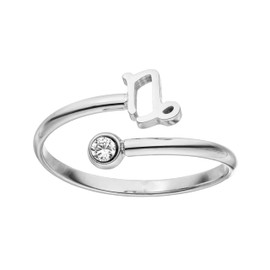 Purelei® Star Sign Ring, Waterproof Women's Ring Made of Durable Stainless Steel, Adjustable Rings from Size 50 to 60, Fashion Jewellery for Your Individual Look, Stainless Steel