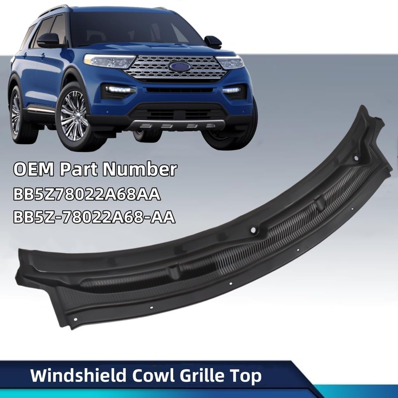 Black Windshield Wiper Cowl Grille Top Replacement for Ford Explorer
