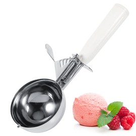 Ice Cream Scoop, Stainless Steel Fruit Scoop Multi-Functional Mashed Potatoes Ookie Dough Scoop with Plastic Handle Kitchen Dessert Shop Cafe Tool Hot 8CM