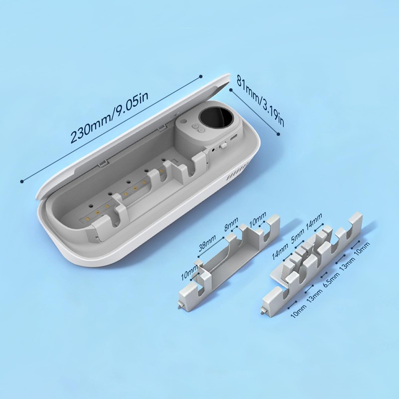 Takoo Toothbrush Cleaner, 4 Slots Wall Mounted Toothbrush Holder for
