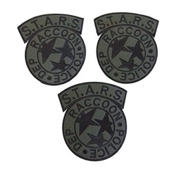 Resident Evil Series Stars Green Raccoon Dept 3.5" Tall Embroidered Patch Set of 3