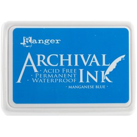 Ranger AIP30454 Manganese Archival Dye Permanent Waterproof Ink Pad, OSFA, Blue