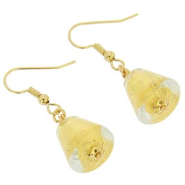 GlassOfVenice Murano Glass Starlight Cones Earrings - Liquid Gold
