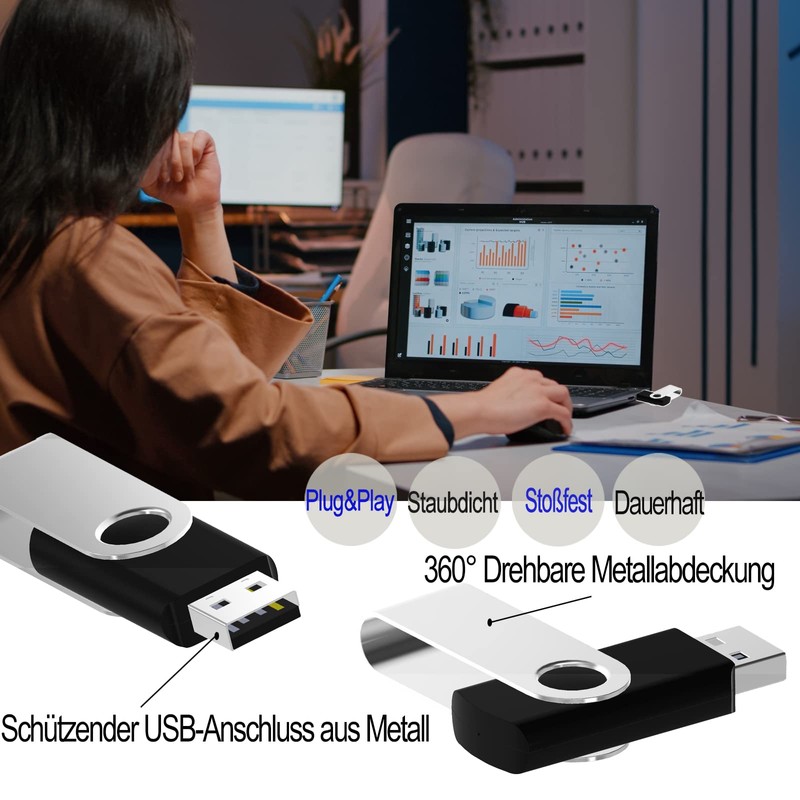 USB Stick 16 GB Pack of 10 JBOS USB Sticks