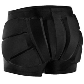 RANDDER Kids Butt Pad Shorts for Skating Snowboarding Ski Hockey, Hip Tailbone Padded Shorts for Youth Child(Black, L)