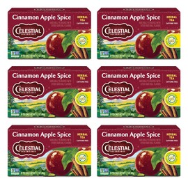 Celestial Seasonings - Té de hierbas, especias de manzana y canela, sin cafeína, 20 bolsas de té (paquete de 6)