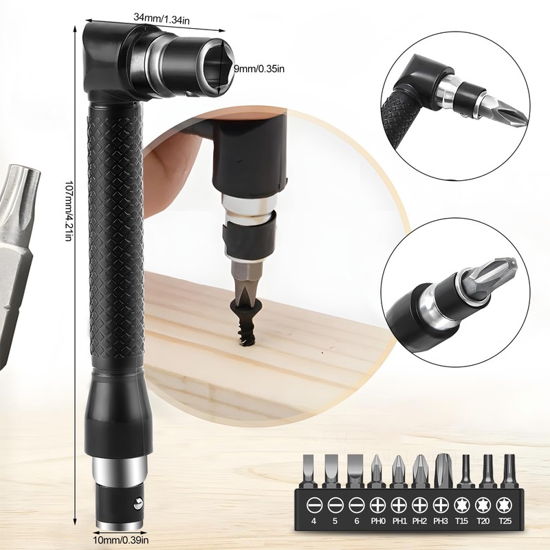 Rierousy 14 pieces 105° angle screwdriver attachment adapter, angle attachment