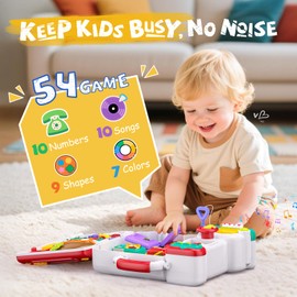54-in-1 English & Spanish Busy Board Montessori Toys Gift for 1 2 Year Old Boys, Educational Montessori Toddler Boys Toys, Christmas Toys Gifts Toy for 1 Year Old Boy,1 2 Year Old Boy Toys Gifts