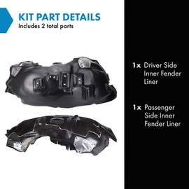 TRQ Inner Fender Liner Set Compatible with 2018-2020 Ford F-150 FO1248162 FO1249207