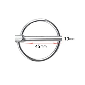 5 Pcs Lynch Pins, Metal Lock Cotter Pins Fasteners for Trailers Tractors Mechanical, White Zinc Plated, 10mm x 45mm