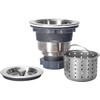 3-1/2 Inch Sink Drain Assembly Kit, Removable Deep Sink Strainer