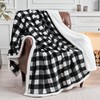 BEDELITE Sherpa Fleece Blanket - Black and White Buffalo Plaid