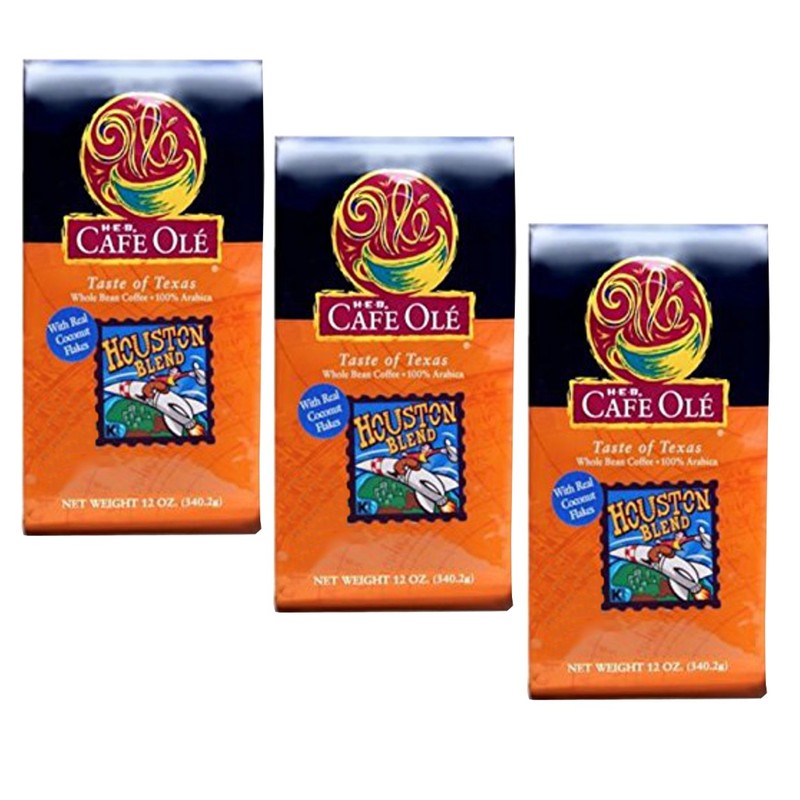 HEB Cafe Ole Whole Bean Coffee 12oz Bag (Pack of