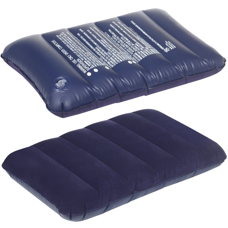TRIXES Large Navy Blue Inflatable Pillow - Blow up Cushion