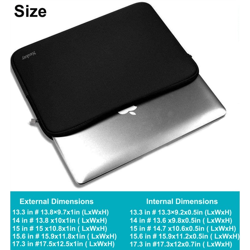 Naukay Laptop Sleeve Case, 15.6 Inch,Resistant Neoprene Notebook Computer Pocket
