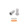 METALLIXITY Sealed Rivet Nuts (M5) 20Pcs, 304 Stainless Steel Blind