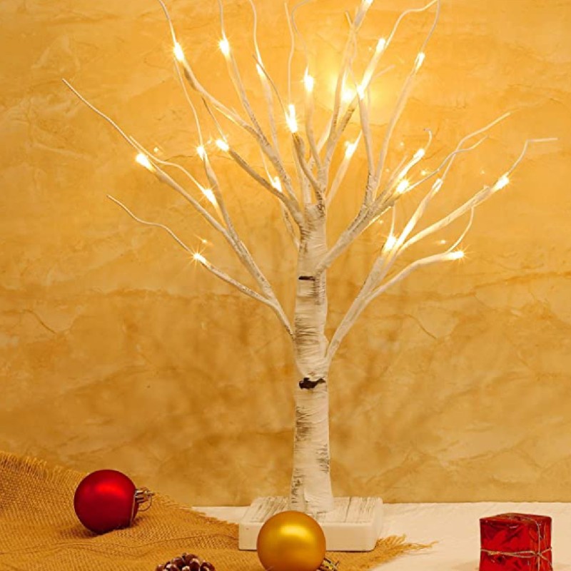 Lighted Birch Tree Adjustable Branches Stable Bottom Birch Tree with