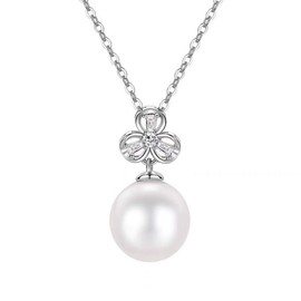 RXOTPZLIS silver pearl necklace for women, 925 sterling silver freshwater cultured single pearl pendant necklace, anniversary, birthday, wedding jewelry gifts for mothers, wives, daughters