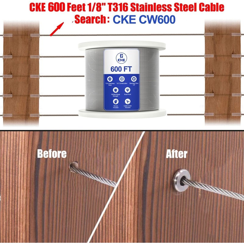 CKE 150 Pack T316 Stainless Steel Protector Sleeves for 1/8"