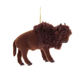 Furry Brown Buffalo Ornament