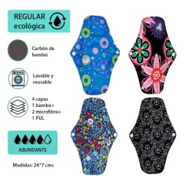 Patry Deluxe Toalla Femenina Ecológica Reusable Diseños Regular Lavables