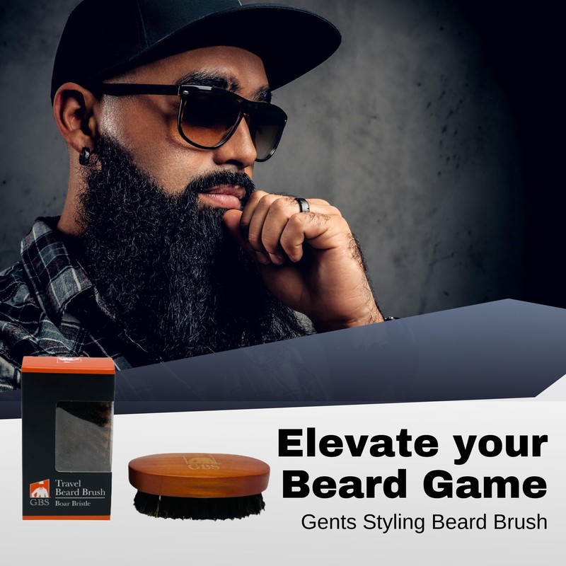 GENTS Beard Brush for Men - Premium Boar Bristle Brush