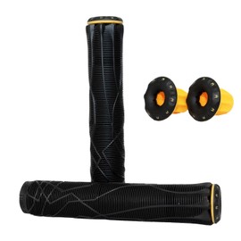 Ethic DTC Stunt Scooter BMX Dirt Grips Flangeless Soft Long + Fantic26 Sticker (Black)