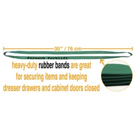 Forearm Forklift 30" Long Movers Rubber Band to Secure Moving Blankets and Keep Furniture Doors and Drawers Closed, Green, Pack of 12